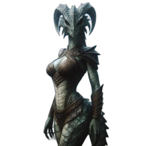 dragon, creature, staff, dress transparent PNG cut-out