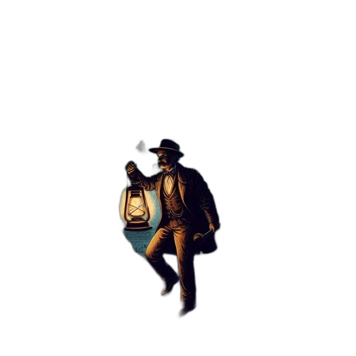 hat, jacket, bottle, staff transparent PNG cut-out