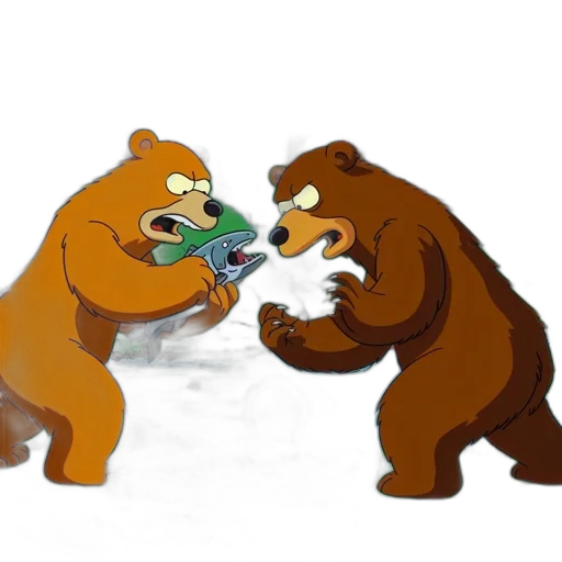 concept art, cartoon, forest, two transparent PNG cut-out