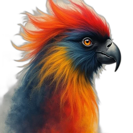 dragon, hair, animal, creature transparent PNG cut-out