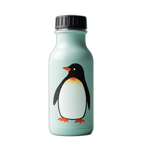 bottle, penguin, print, lid transparent PNG cut-out