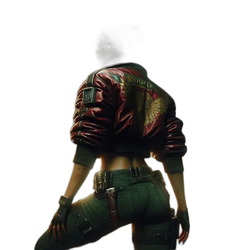 jacket, weapon, cyberpunk, concept art transparent PNG cut-out