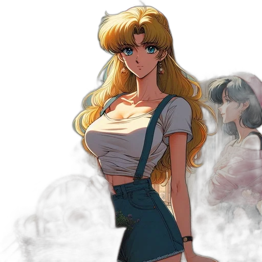 dress, anime, concept art, vaporwave transparent PNG cut-out