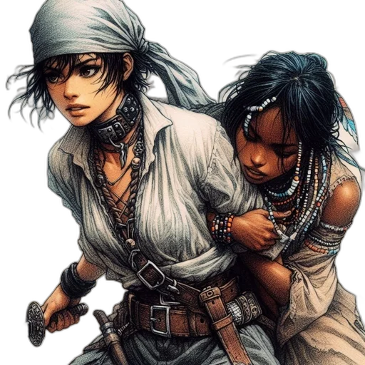 comic book art, concept art, fantasy art, cyberpunk transparent PNG cut-out