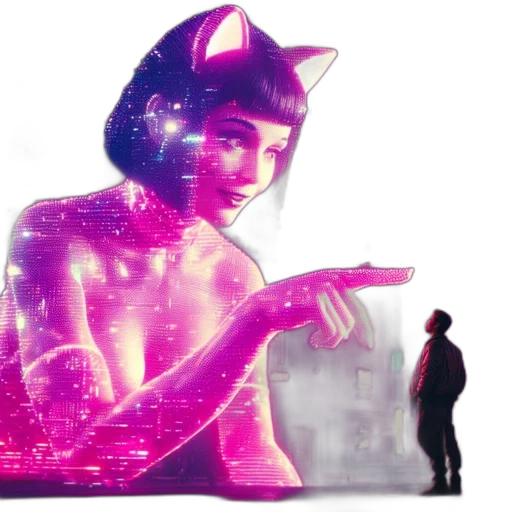 robot, vaporwave, cyberpunk, concept art transparent PNG cut-out