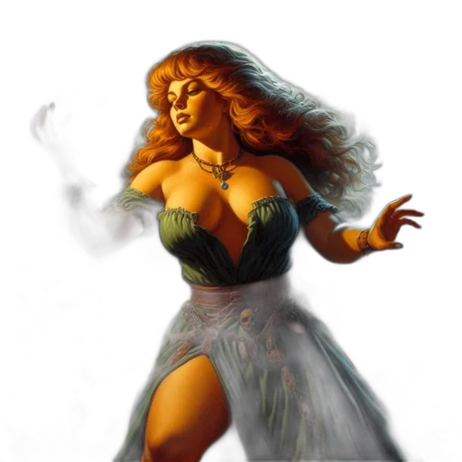 dress, concept art, fantasy art, comic book art transparent PNG cut-out
