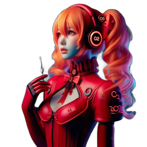 robot, staff, cyberpunk, concept art transparent PNG cut-out