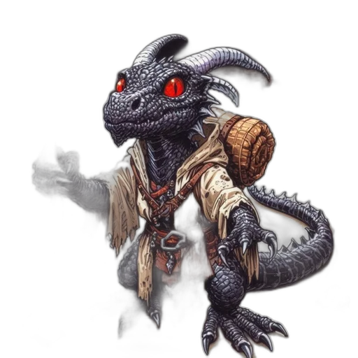 dragon, creature, staff, fantasy art transparent PNG cut-out