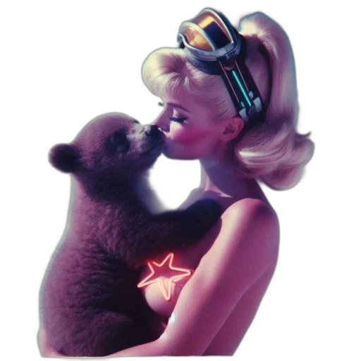 animal, concept art, vaporwave, neon lights transparent PNG cut-out
