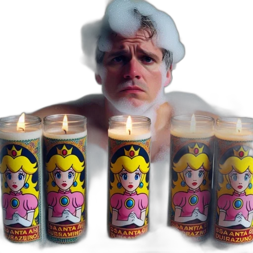 crown, vaporwave, fire, man transparent PNG cut-out