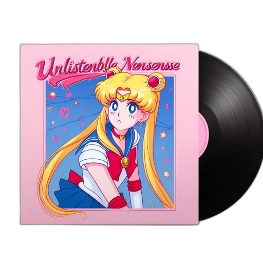 vaporwave, anime, vinyl, record transparent PNG cut-out