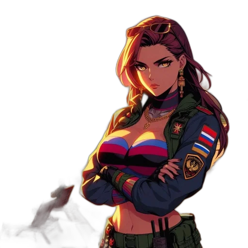 jacket, weapon, staff, face transparent PNG cut-out
