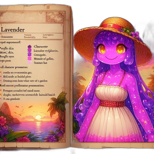 fantasy art, concept art, colorful, lavender transparent PNG cut-out