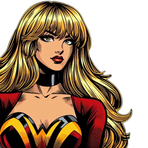 comic book art, cartoon, concept art, female transparent PNG cut-out