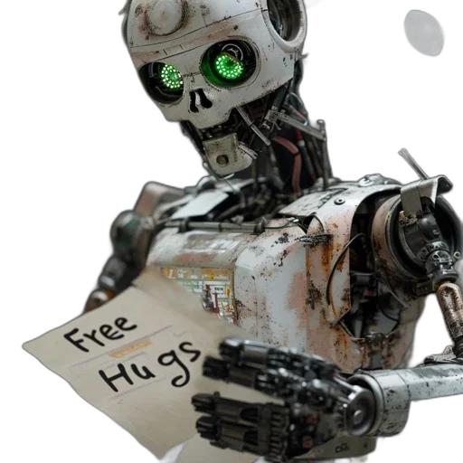 robot, 3d render, concept art, cyberpunk transparent PNG cut-out