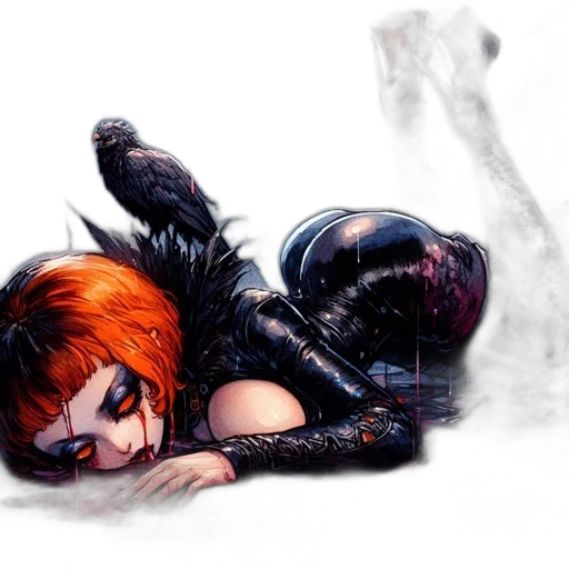 comic book art, concept art, cyberpunk, fantasy art transparent PNG cut-out