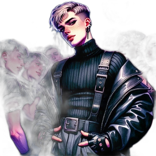 jacket, cyberpunk, comic book art, concept art transparent PNG cut-out