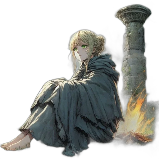 sword, staff, dress, dragon transparent PNG cut-out