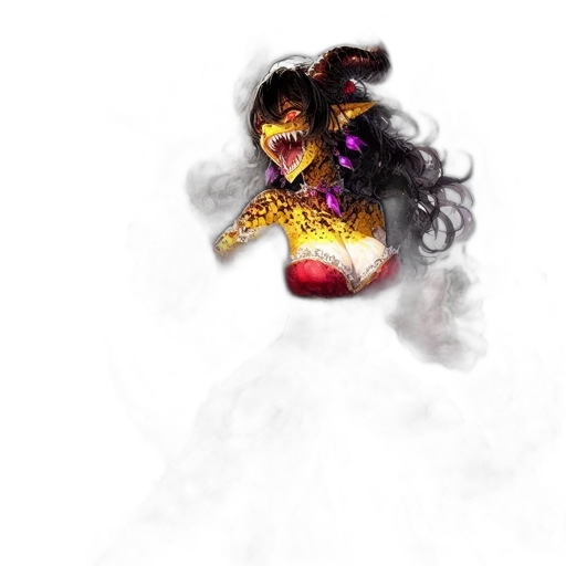 mask, creature, hair, dress transparent PNG cut-out