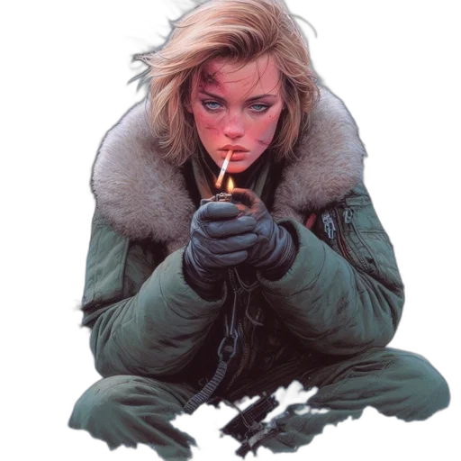 jacket, weapon, comic book art, concept art transparent PNG cut-out