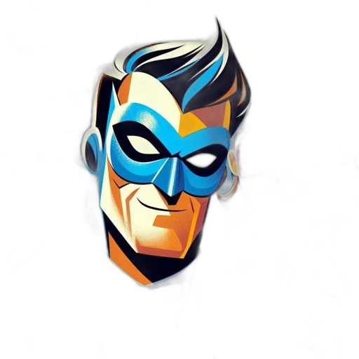 mask, face, comic book art, cartoon transparent PNG cut-out
