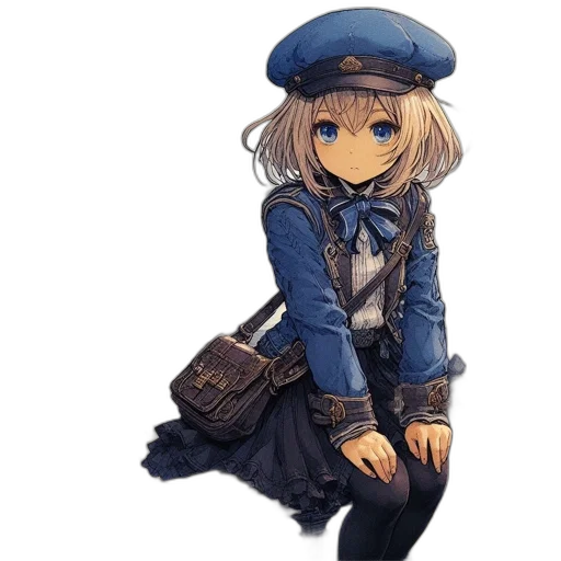 staff, weapon, hat, jacket transparent PNG cut-out