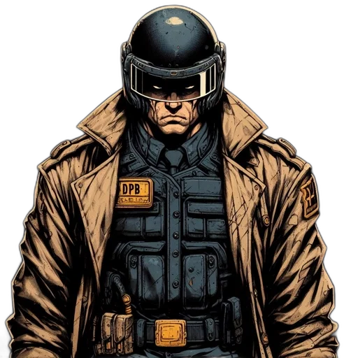 jacket, comic book art, concept art, cyberpunk transparent PNG cut-out