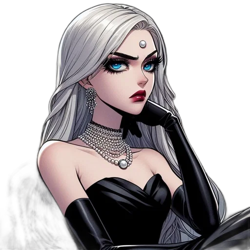 jewelry, face, comic book art, concept art transparent PNG cut-out