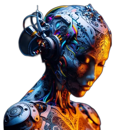robot, face, cyberpunk, concept art transparent PNG cut-out
