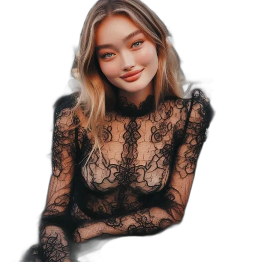 dress, face, jacket, jewelry transparent PNG cut-out