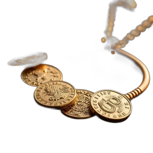 jewelry, 3d render, four, coin transparent PNG cut-out