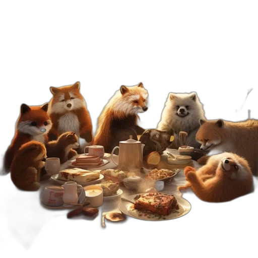 food, animal, concept art, 3d render transparent PNG cut-out