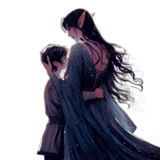 dress, watercolor, fantasy art, concept art transparent PNG cut-out