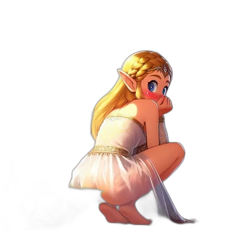 dress, crown, creature, weapon transparent PNG cut-out