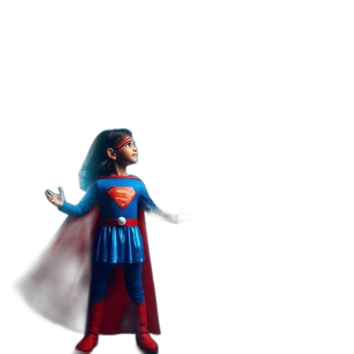 dress, staff, 3d render, comic book art transparent PNG cut-out