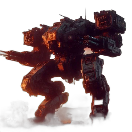 robot, weapon, concept art, 3d render transparent PNG cut-out