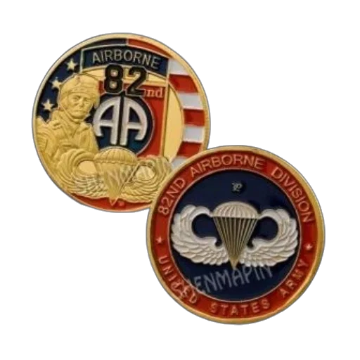 coin, commemorating, 82nd, airborne transparent PNG cut-out