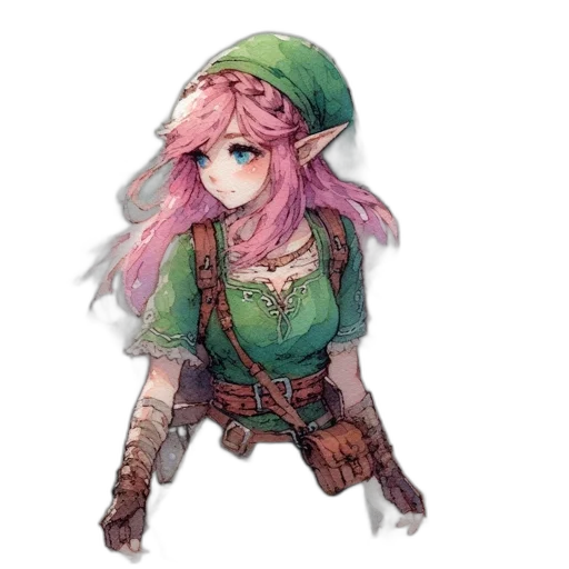 hat, dress, staff, weapon transparent PNG cut-out