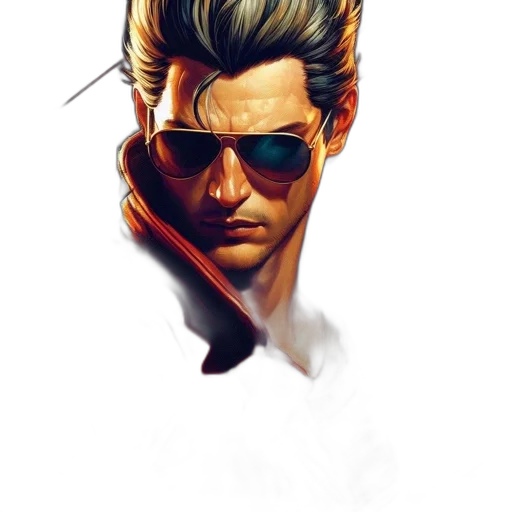 face, jacket, comic book art, concept art transparent PNG cut-out