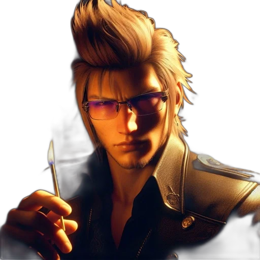 staff, jacket, face, weapon transparent PNG cut-out