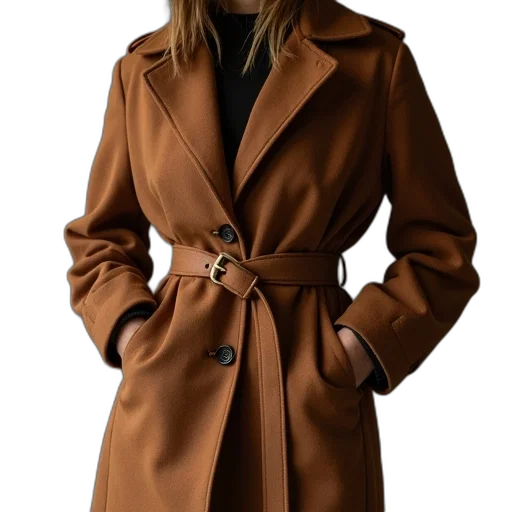 jacket, dress, staff, earth tones transparent PNG cut-out
