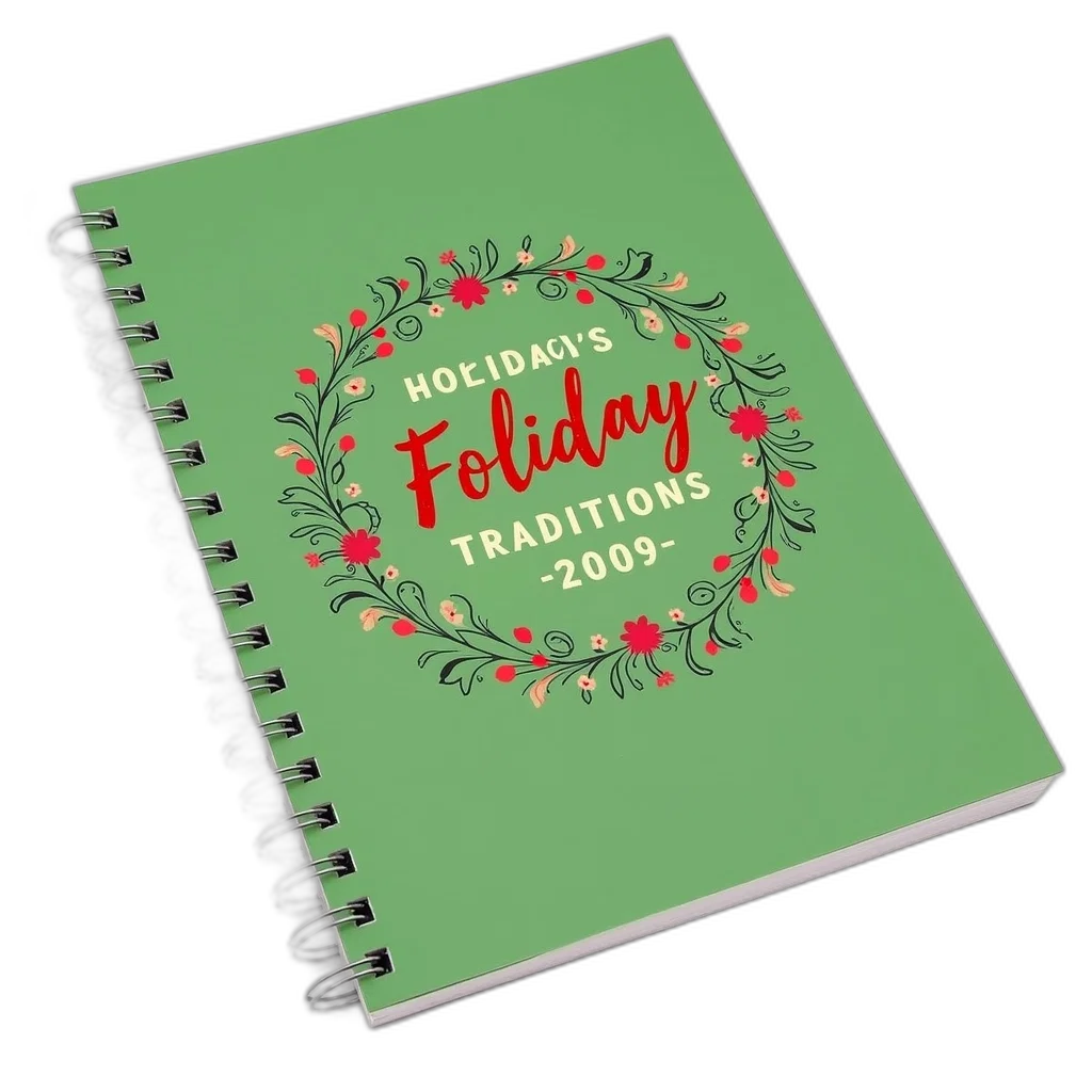 green, spiral, notebook, decorative transparent PNG cut-out