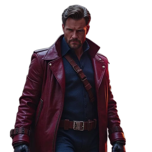 jacket, comic book art, concept art, 3d render transparent PNG cut-out