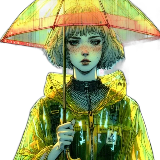umbrella, jacket, dress, hat transparent PNG cut-out