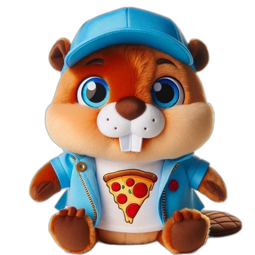 3d render, concept art, stuffed, beaver transparent PNG cut-out