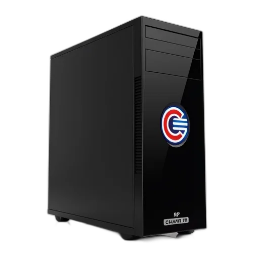 3d render, black, modern, computer transparent PNG cut-out