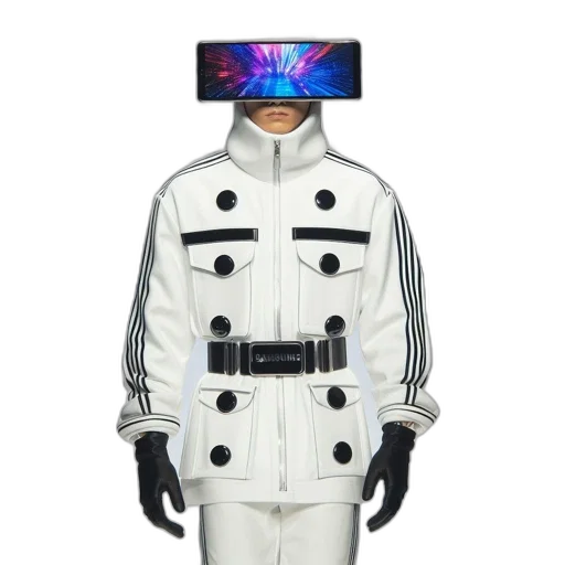 jacket, robot, mask, staff transparent PNG cut-out