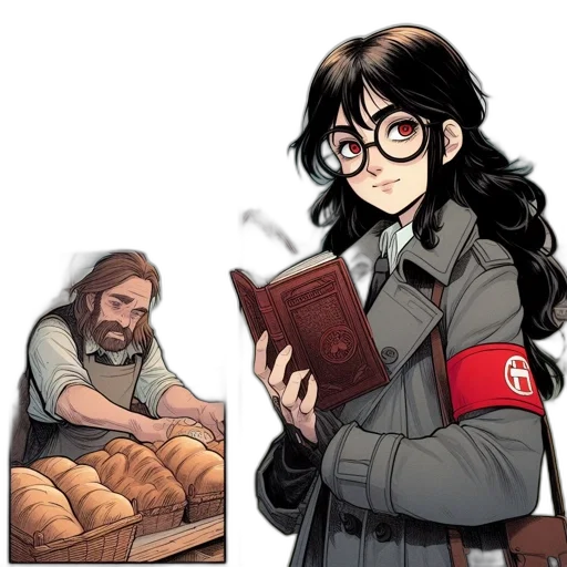 food, jacket, weapon, comic book art transparent PNG cut-out