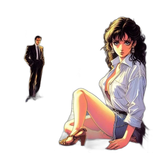 dress, jacket, concept art, comic book art transparent PNG cut-out