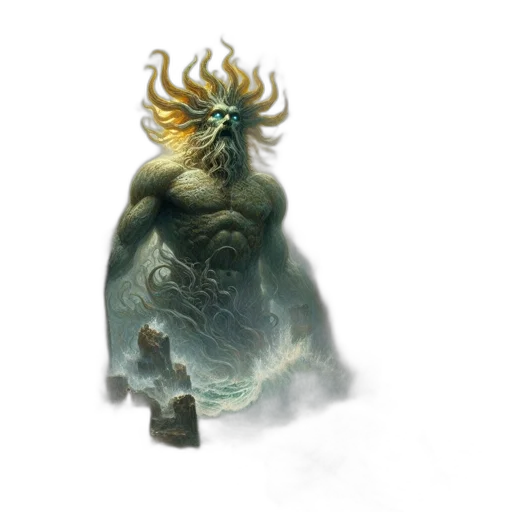 creature, mask, dragon, staff transparent PNG cut-out